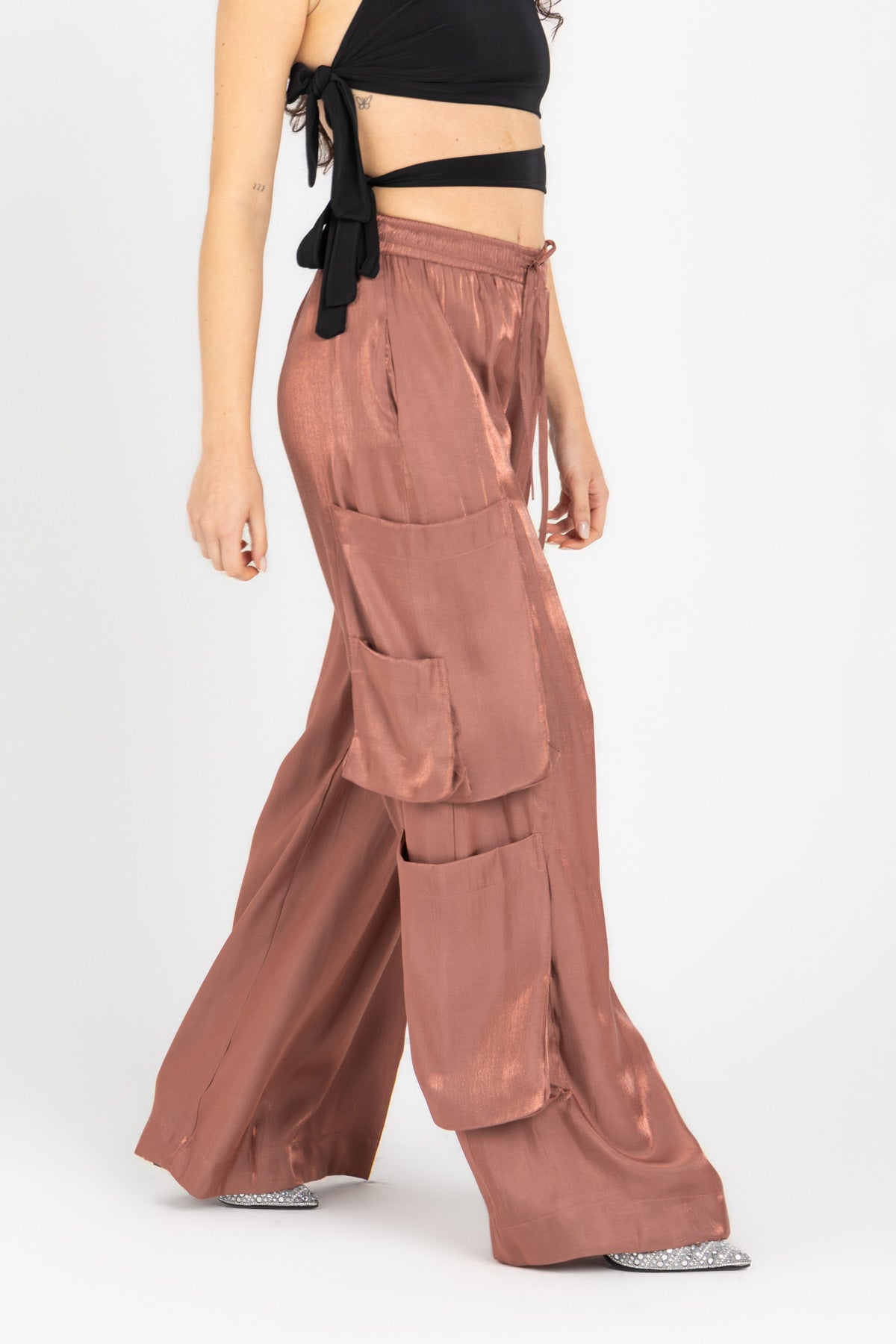 Luna Pants – Fluid Shimmer Cargo, Copper