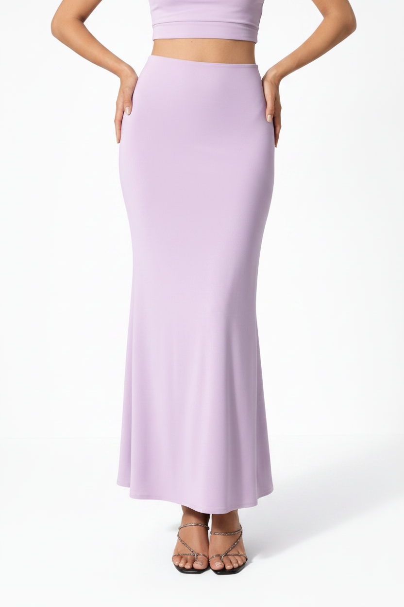 Serena Double Layer Flowy Skirt - Premium Lycra - Lilac