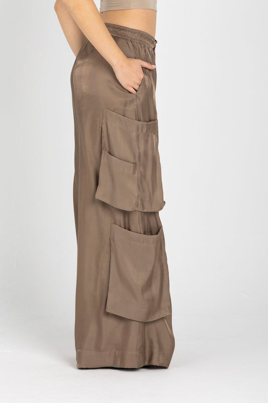 Luna Pants – Fluid Shimmer Cargo, Bronze