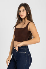 Muse Crop Top – Chocolate Brown
