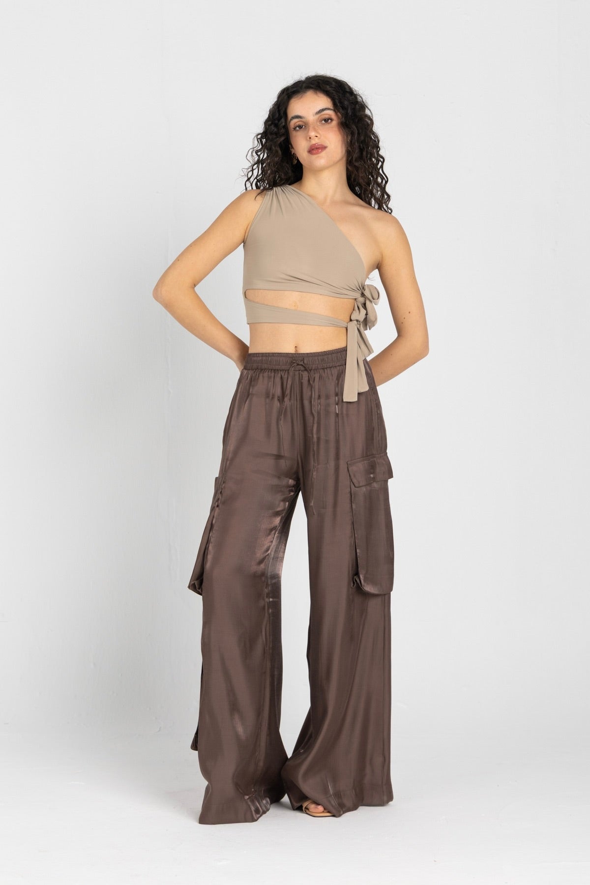Luna Pants – Fluid Shimmer Cargo, Brown