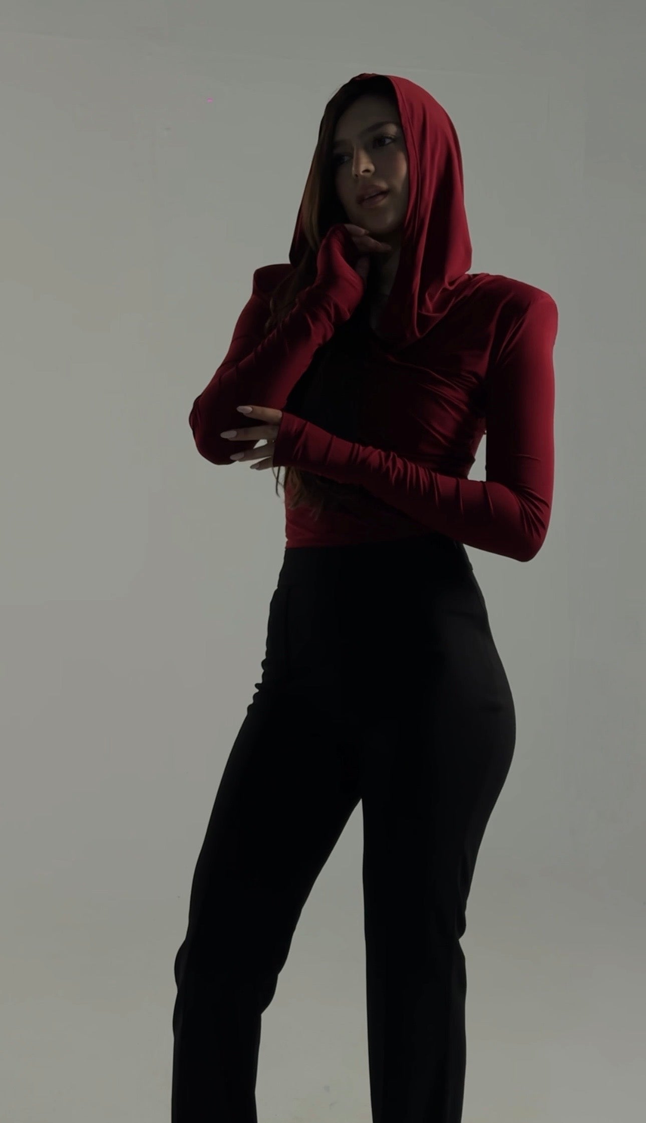 Thea Bodysuit - Burgundy Structured Shoulder Bodysuit