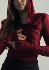 Thea Bodysuit - Burgundy Structured Shoulder Bodysuit