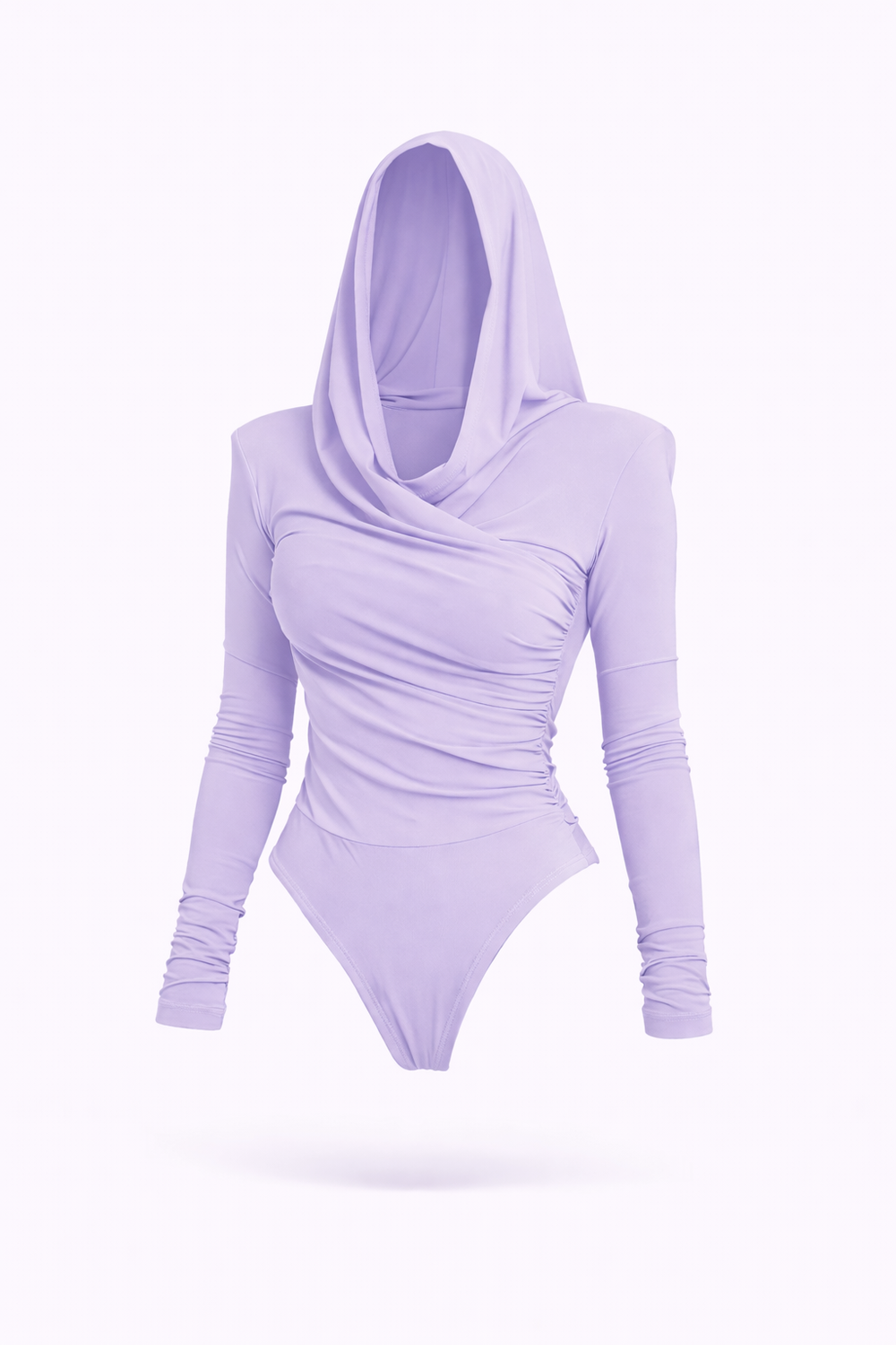 Lilac Thea Bodysuit – structured shoulder stretch bodysuit with hourglass silhouette | sand
