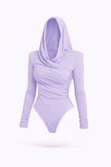 Lilac Thea Bodysuit – structured shoulder stretch bodysuit with hourglass silhouette | sand
