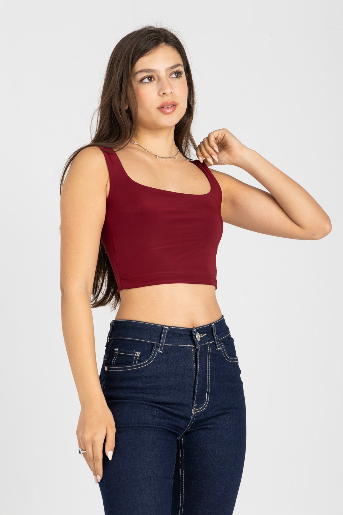 Muse Crop Top – Burgundy
