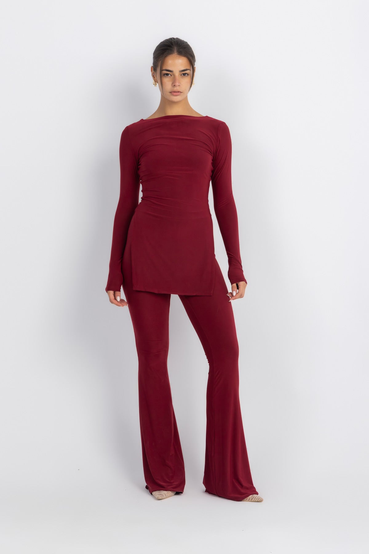 Oxford Set – Burgundy | Double Layered Two-Piece Outfit