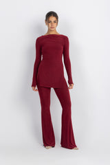 Oxford Set – Burgundy | Double Layered Two-Piece Outfit