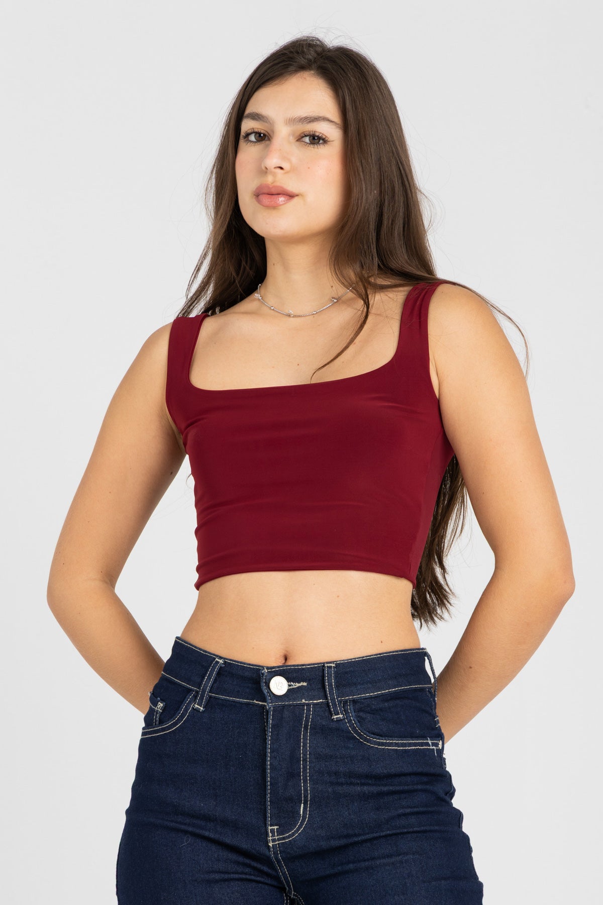 Muse Crop Top – Burgundy