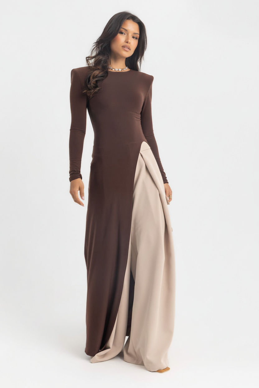 The Sovereign Blouse Dress - Brown