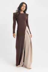 The Sovereign Blouse Dress - Brown