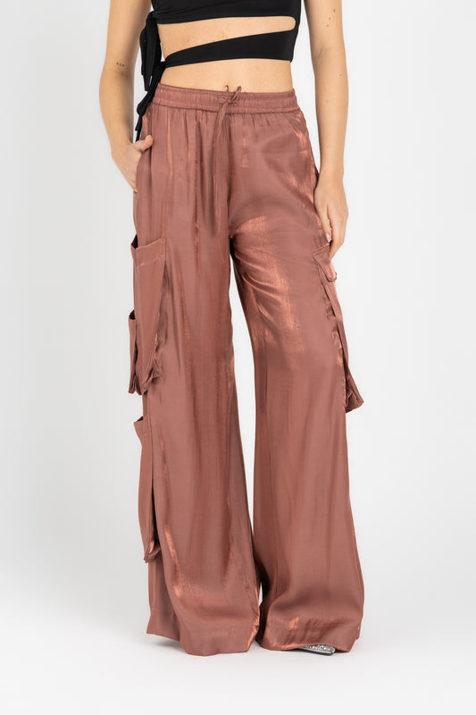 Luna Pants – Fluid Shimmer Cargo, Copper