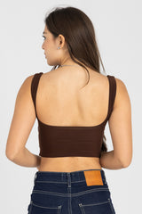 Muse Crop Top – Chocolate Brown