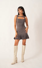 Genevieve Mini Dress — Grey