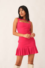 Genevieve Mini Dress — Hot Pink