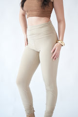 Lea Ruched Leggings - Nude