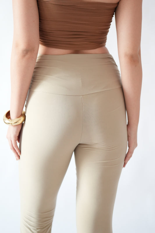Lea Ruched Leggings - Nude