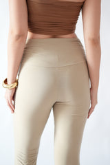 Lea Ruched Leggings - Nude