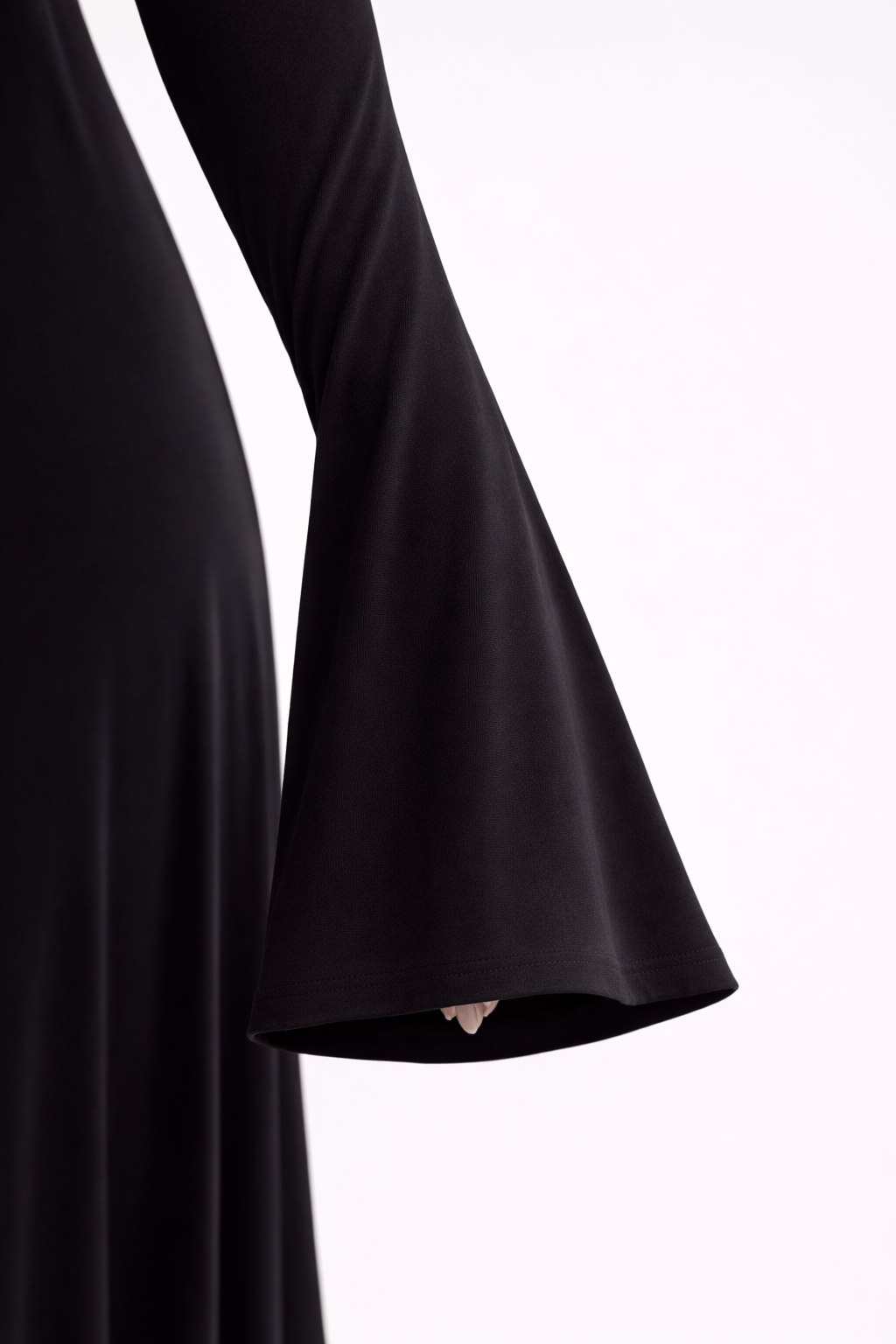 Black Kate Dress | Fitted & Flowy Double-Layer Lycra Dress