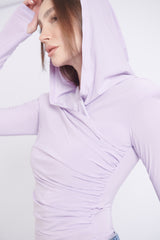 Lilac Thea Bodysuit – structured shoulder stretch bodysuit with hourglass silhouette | sand
