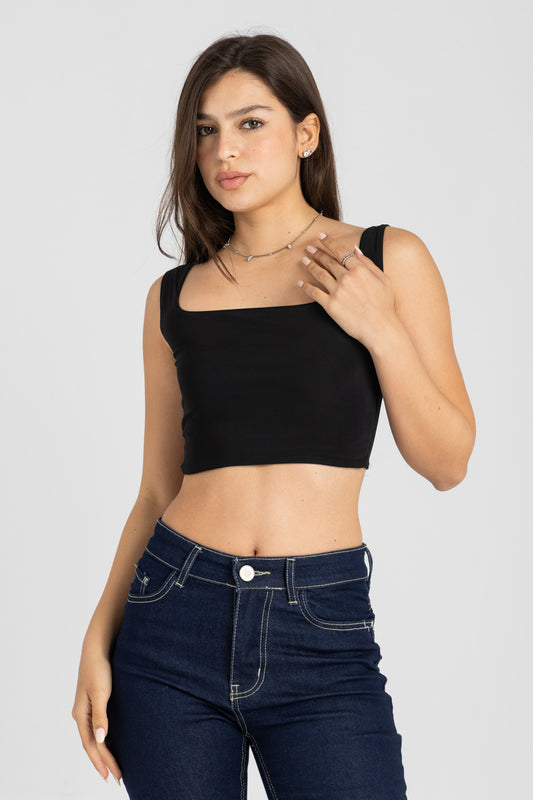 Muse Cropped Top – Black