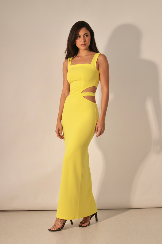 Summer Yellow Strapped Ariana Dress