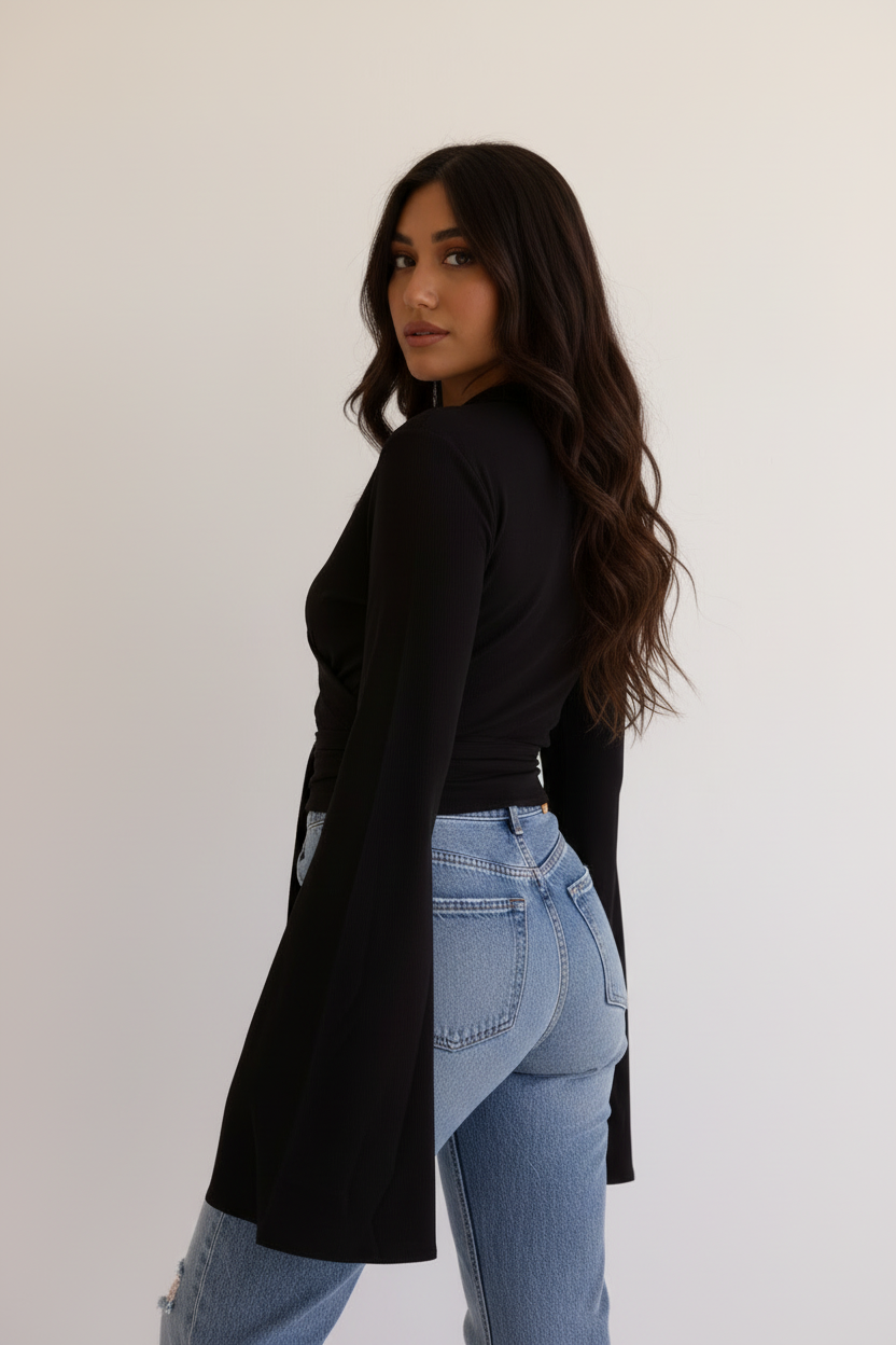 Katerina Summer Blouse – Black