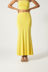 Summer Yellow Serena Double Layer Flowy Skirt - Premium Lycra