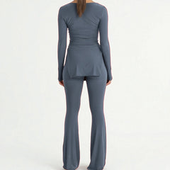 Oxford Set – Grey | Double Layered Two-Piece Outfit