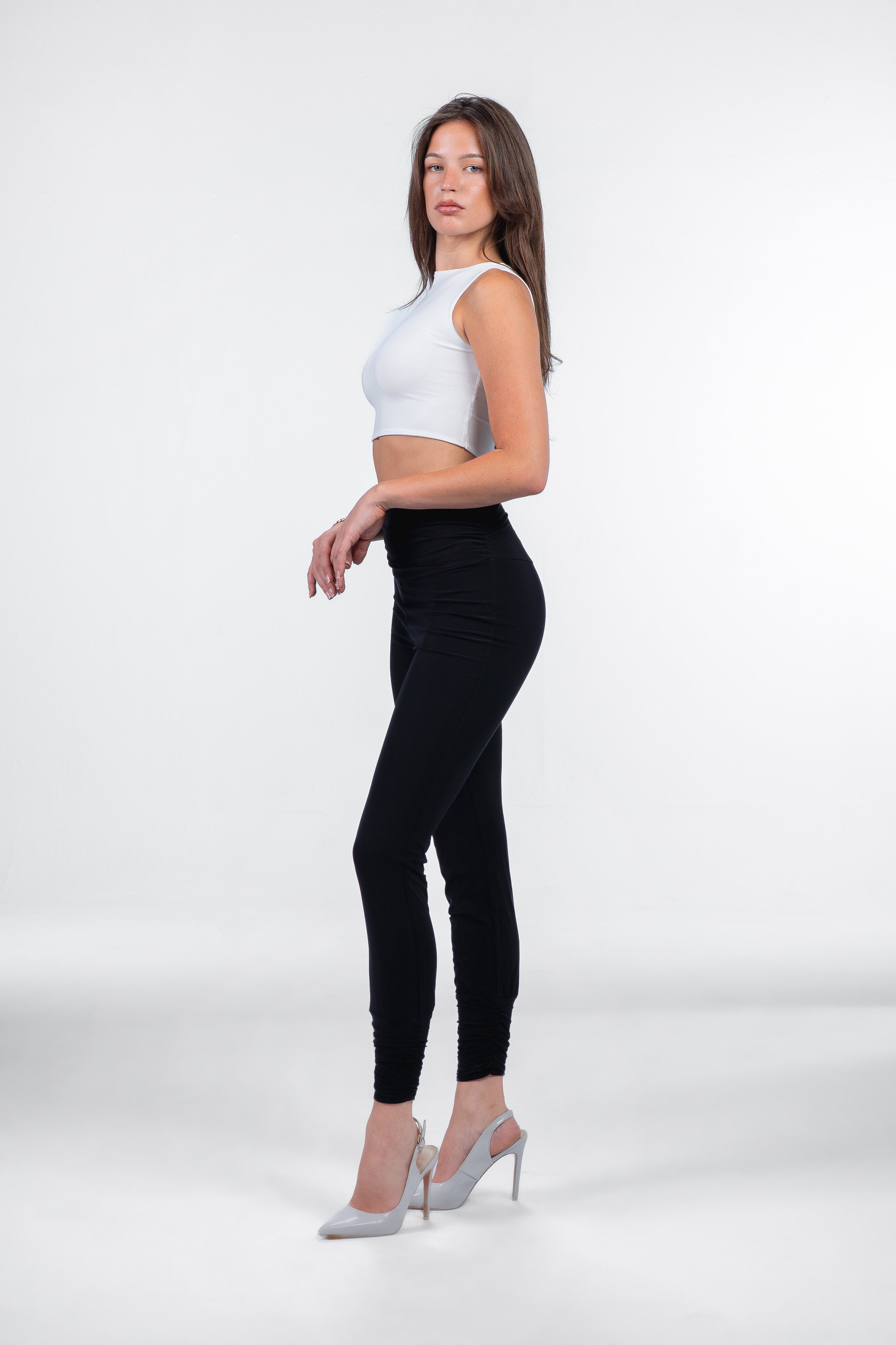 Lea Ruched Leggings - Black