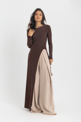 The Sovereign Blouse Dress - Brown