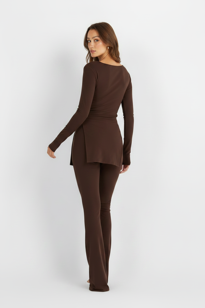 Oxford Set – Chocolate Brown | Double Layered Two-Piece Outfit