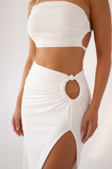 Selena Two-Piece Set in White – Structured Summer Co-ord