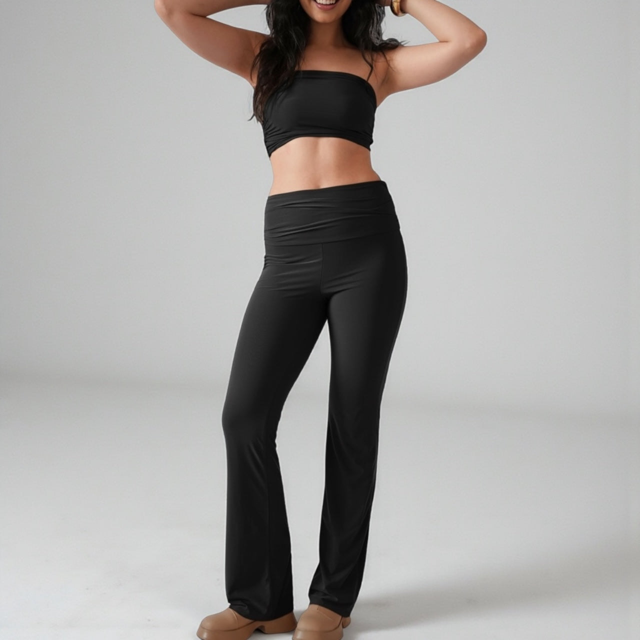 Amelia ruched Straight Cut Pants