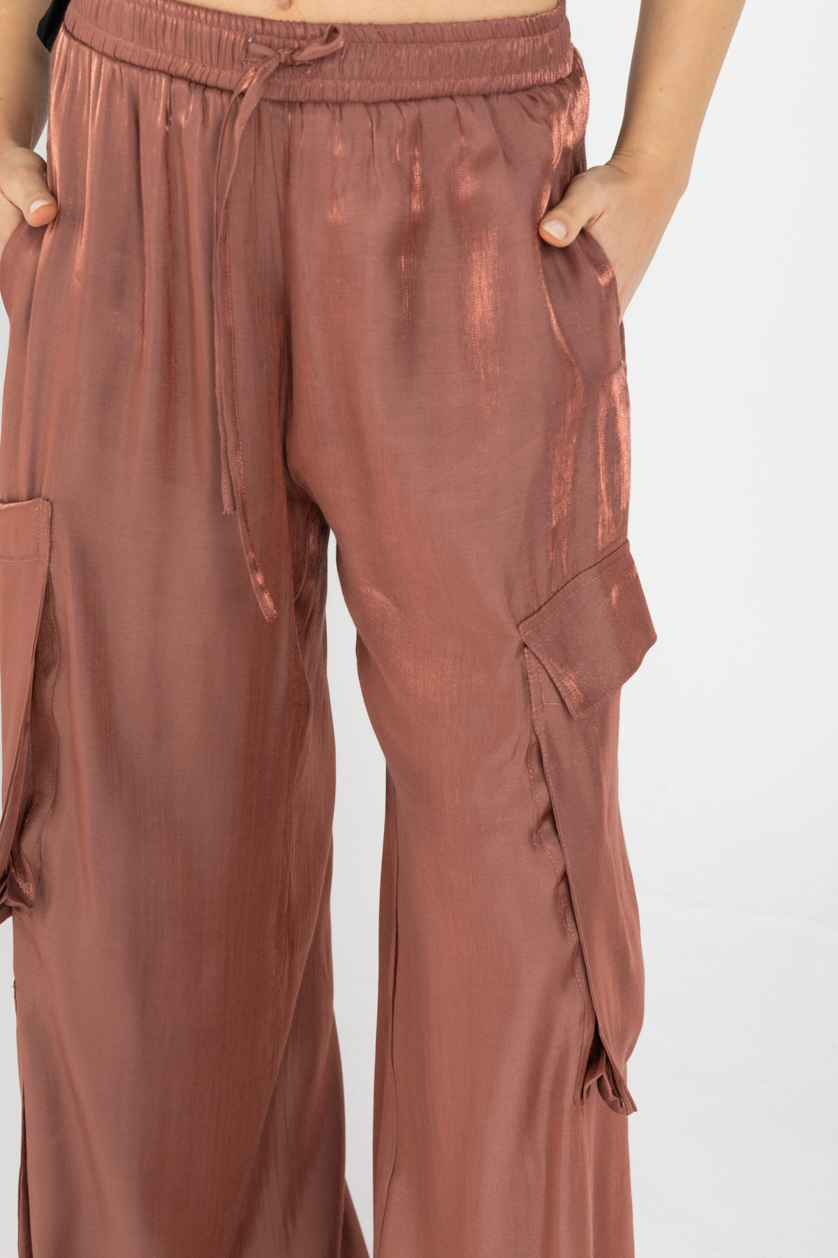 Luna Pants – Fluid Shimmer Cargo, Copper