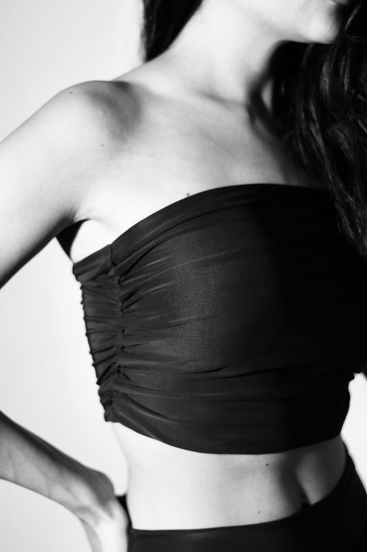 Ruched Strapless Bandeau Top