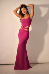 Strapped Ariana Dress - Hot Pink