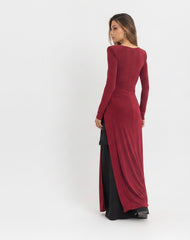 The Sovereign Blouse Dress – Burgundy