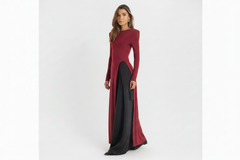 The Sovereign Blouse Dress – Burgundy