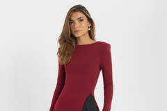 The Sovereign Blouse Dress – Burgundy