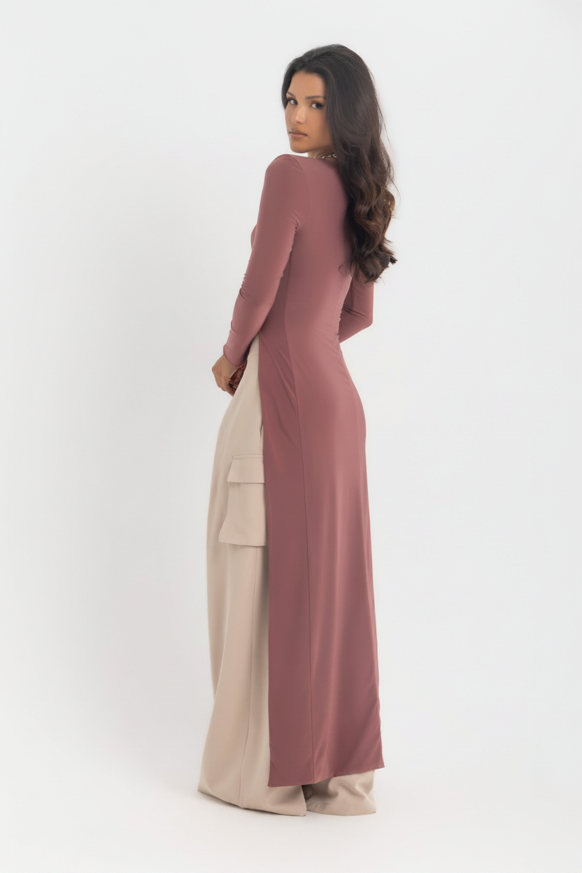 The Sovereign Blouse Dress – Dusty Rosewood