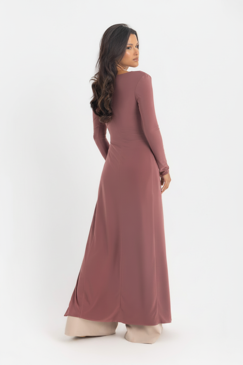 The Sovereign Blouse Dress – Dusty Rosewood