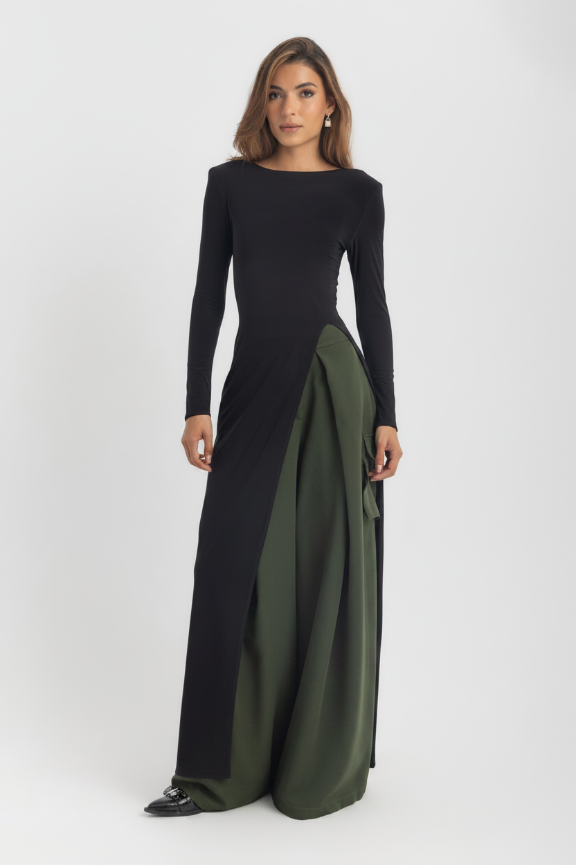The Sovereign Blouse Dress – Black