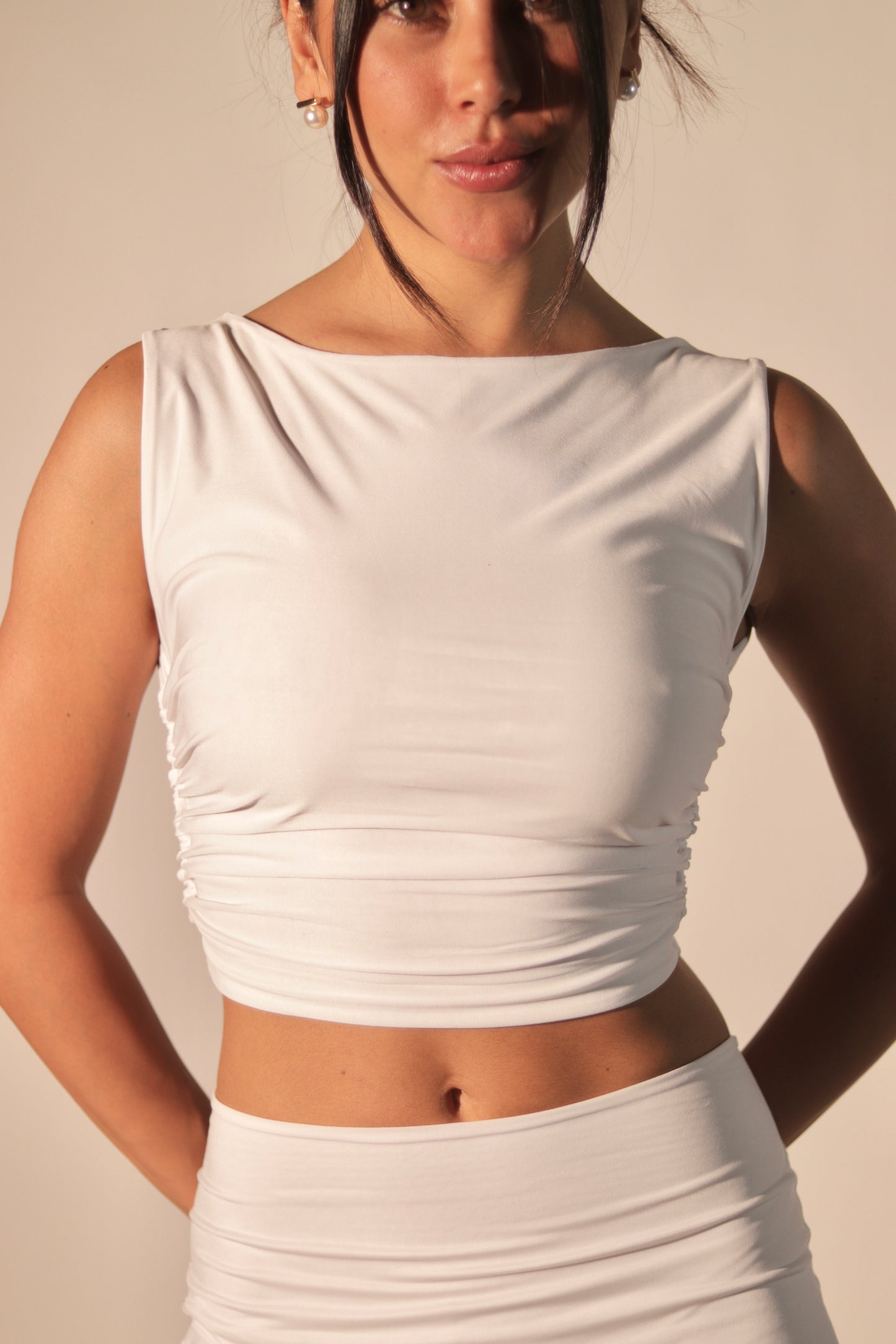 Ruched cropped top