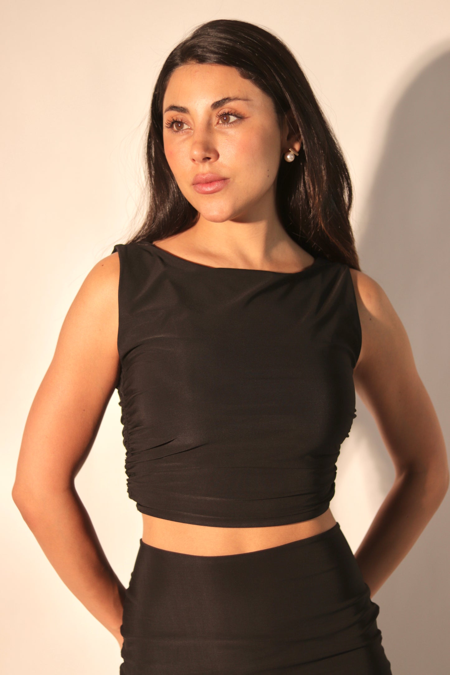 Ruched cropped top