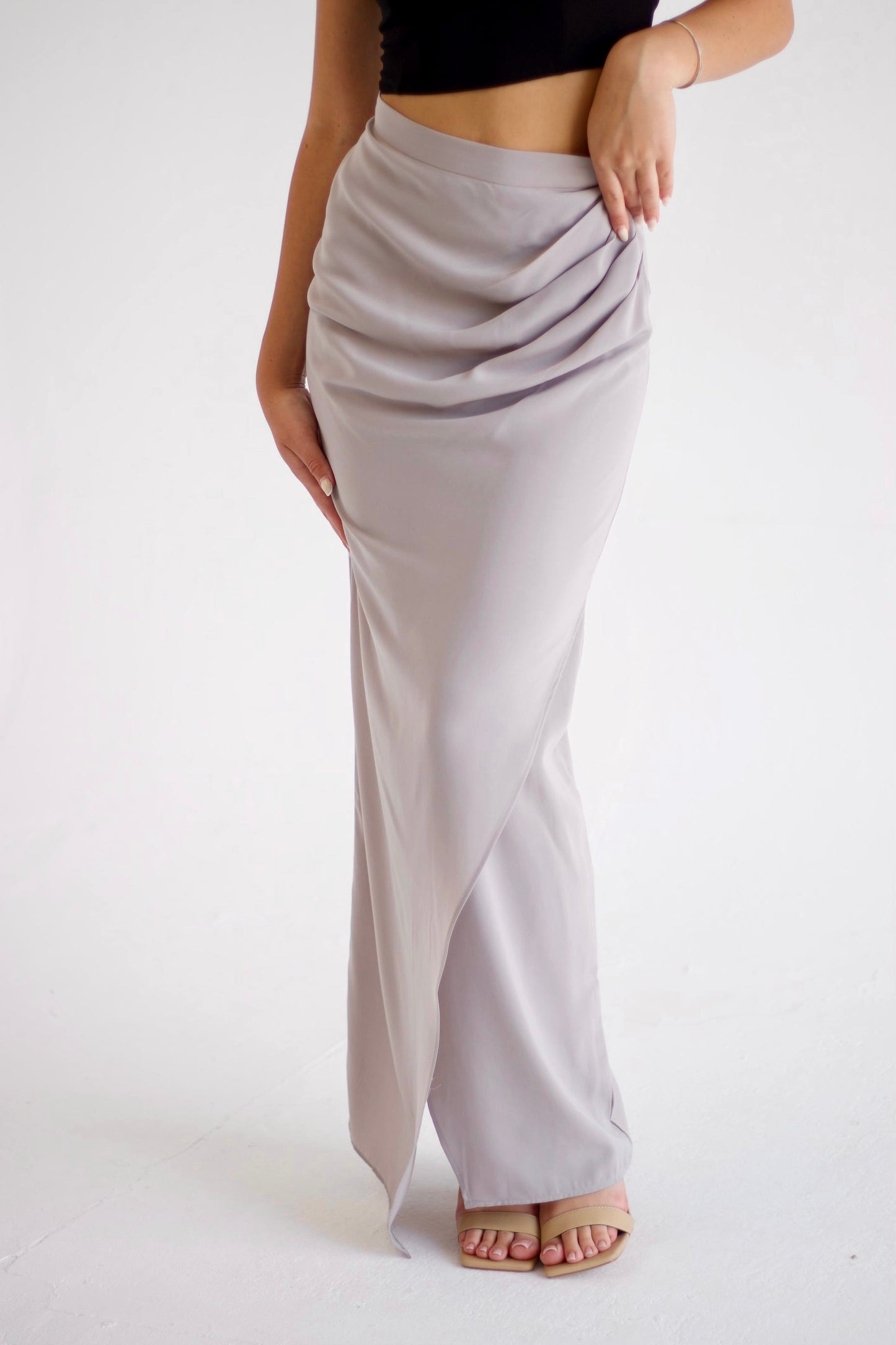 Draped maxi skirt