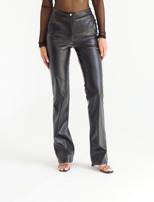 Straight Cut Leather Pants