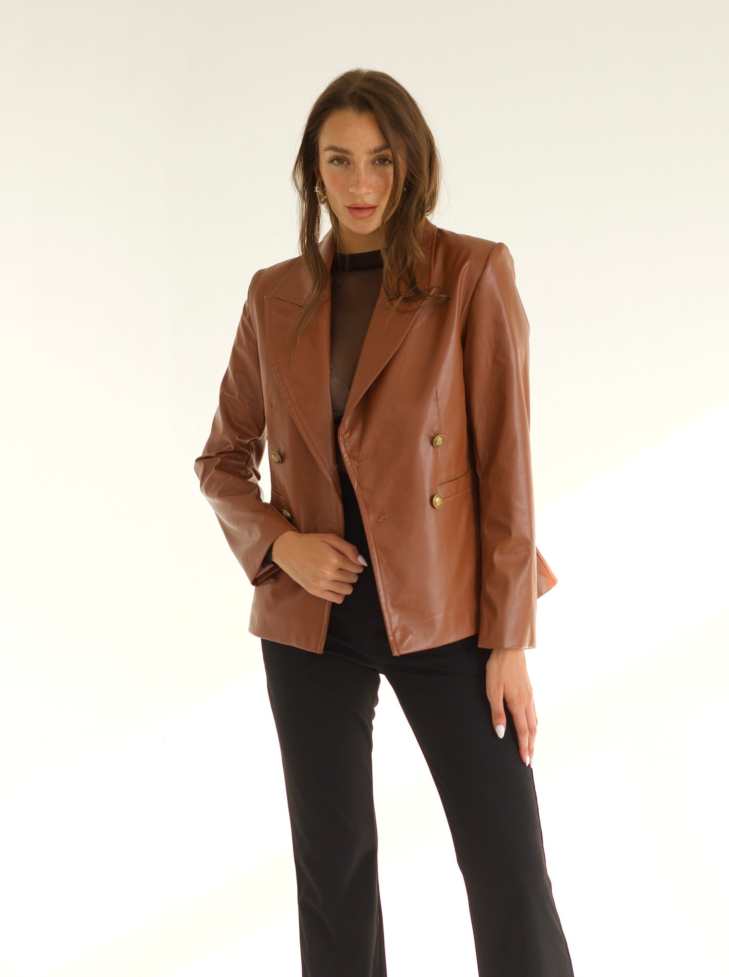 Mila Leather Blazer