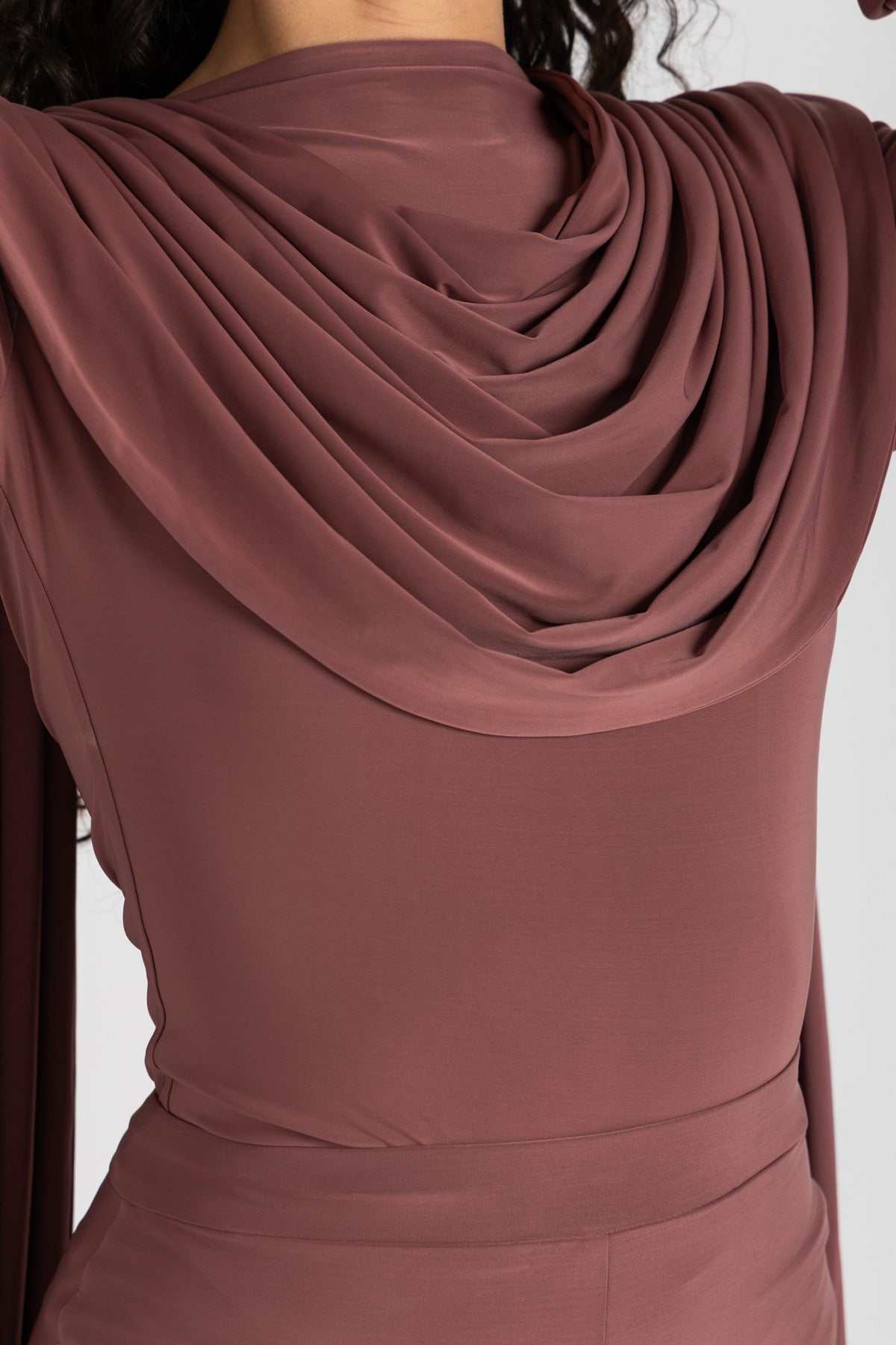 Athena Bodysuit Set — Dusty Rosewood