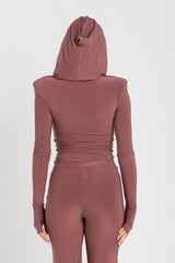 Thea Bodysuit - Dusty Rosewood Structured Shoulder Bodysuit